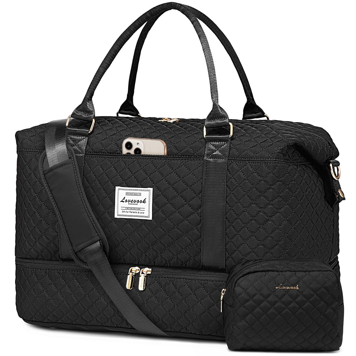LOVEVOOK Travel Duffle Bag,Weekender Bags for Women with Shoe Compartment