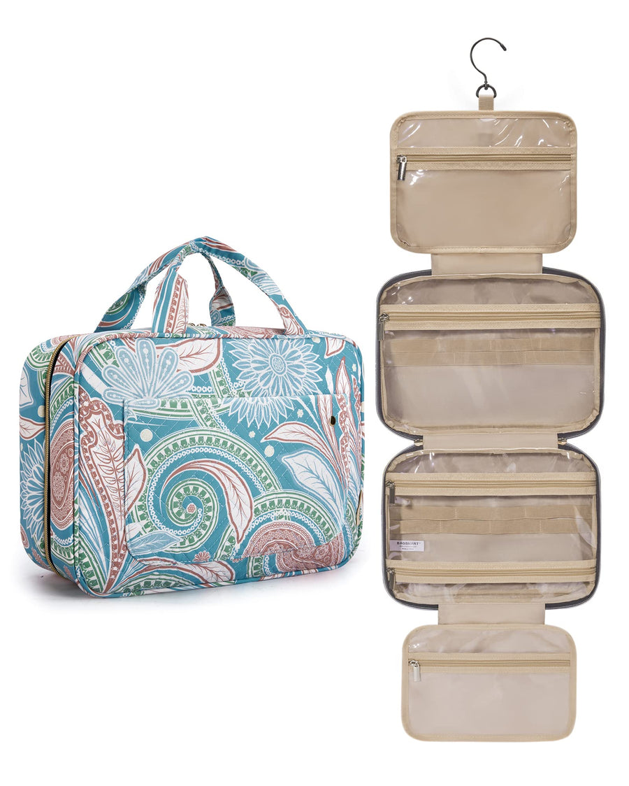 Water-Resistant Hanging Toiletry Bag with Full-Size Storage