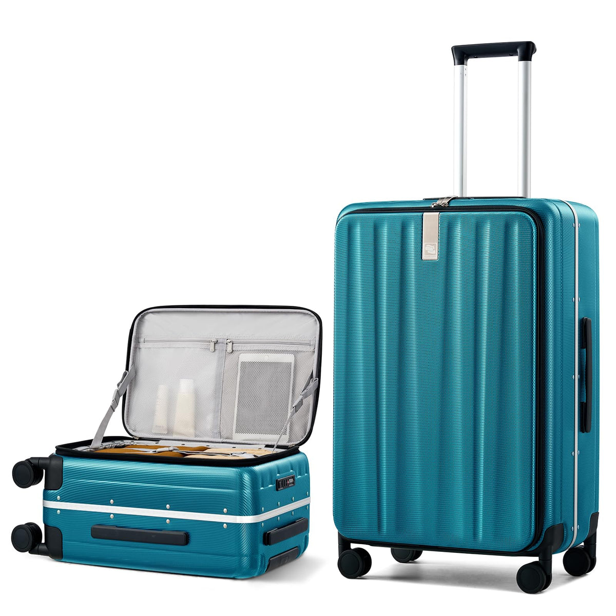 Hanke 16 20 24 26 Inch Carry On Suitcase PC Hardshell Luggage Top Open Aluminum Frame Rolling Suitcases with Wheels Travel Luggage for Womem Men
