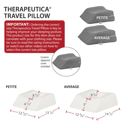 Therapeutica Ergonomic Travel Pillow Neck Pain Relief, Back & Side Sleeper