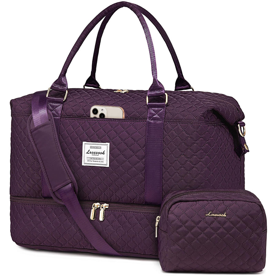 LOVEVOOK Travel Duffle Bag,Weekender Bags for Women with Shoe Compartment