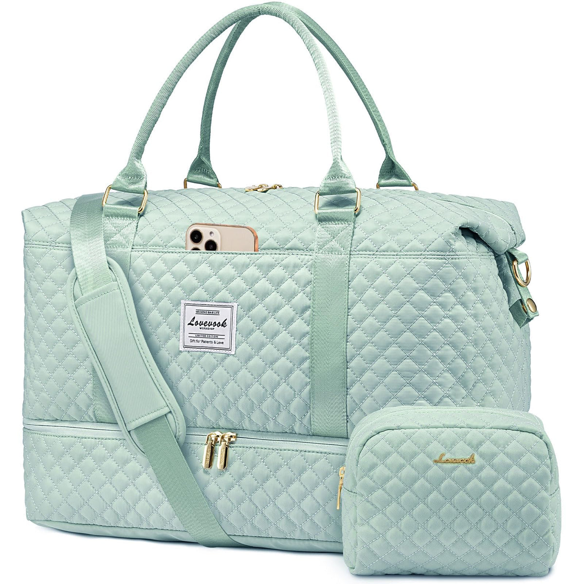LOVEVOOK Travel Duffle Bag,Weekender Bags for Women with Shoe Compartment