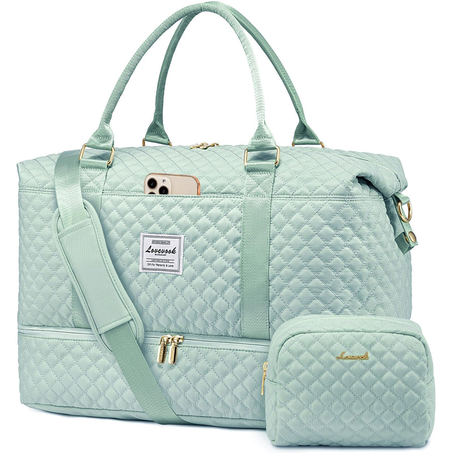 LOVEVOOK Travel Duffle Bag,Weekender Bags for Women with Shoe Compartment