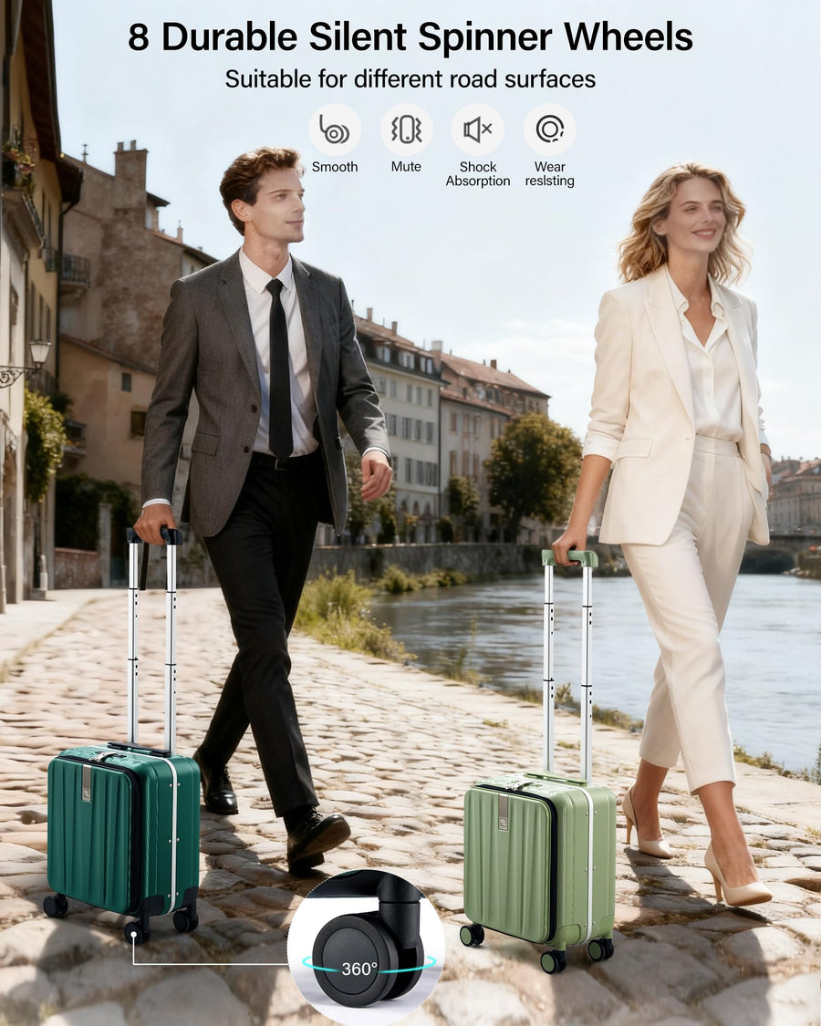 Hanke 16 20 24 26 Inch Carry On Suitcase PC Hardshell Luggage Top Open Aluminum Frame Rolling Suitcases with Wheels Travel Luggage for Womem Men