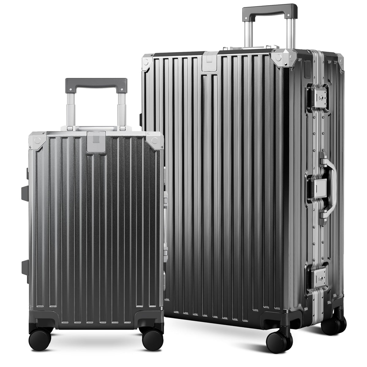 ALPHA CAMP Luggage with Aluminum Frame Zipperless Suitcase