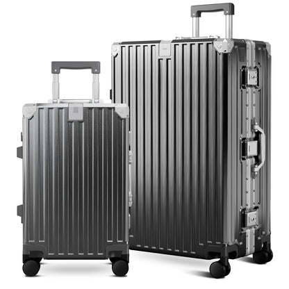 ALPHA CAMP Luggage with Aluminum Frame Zipperless Suitcase