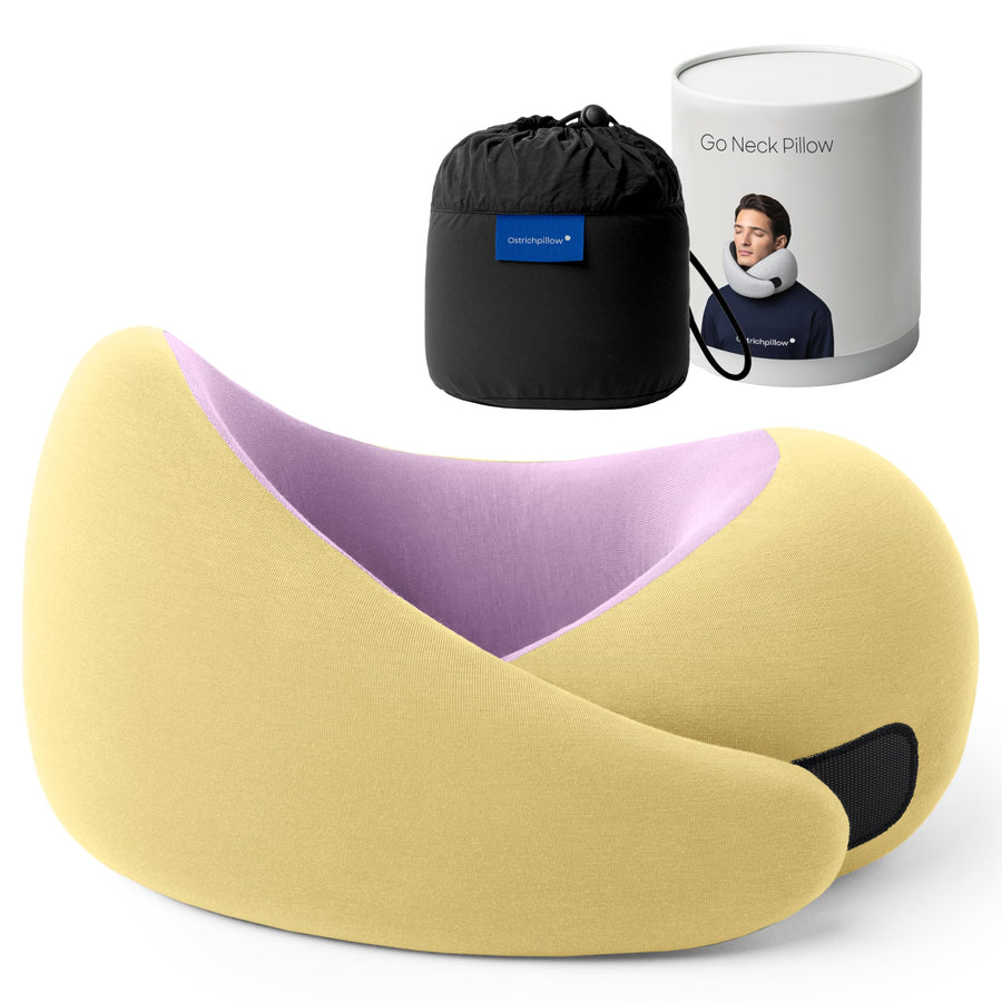 Ostrichpillow GO Travel Pillow, 360° Memory Foam Support, Soft & Washable