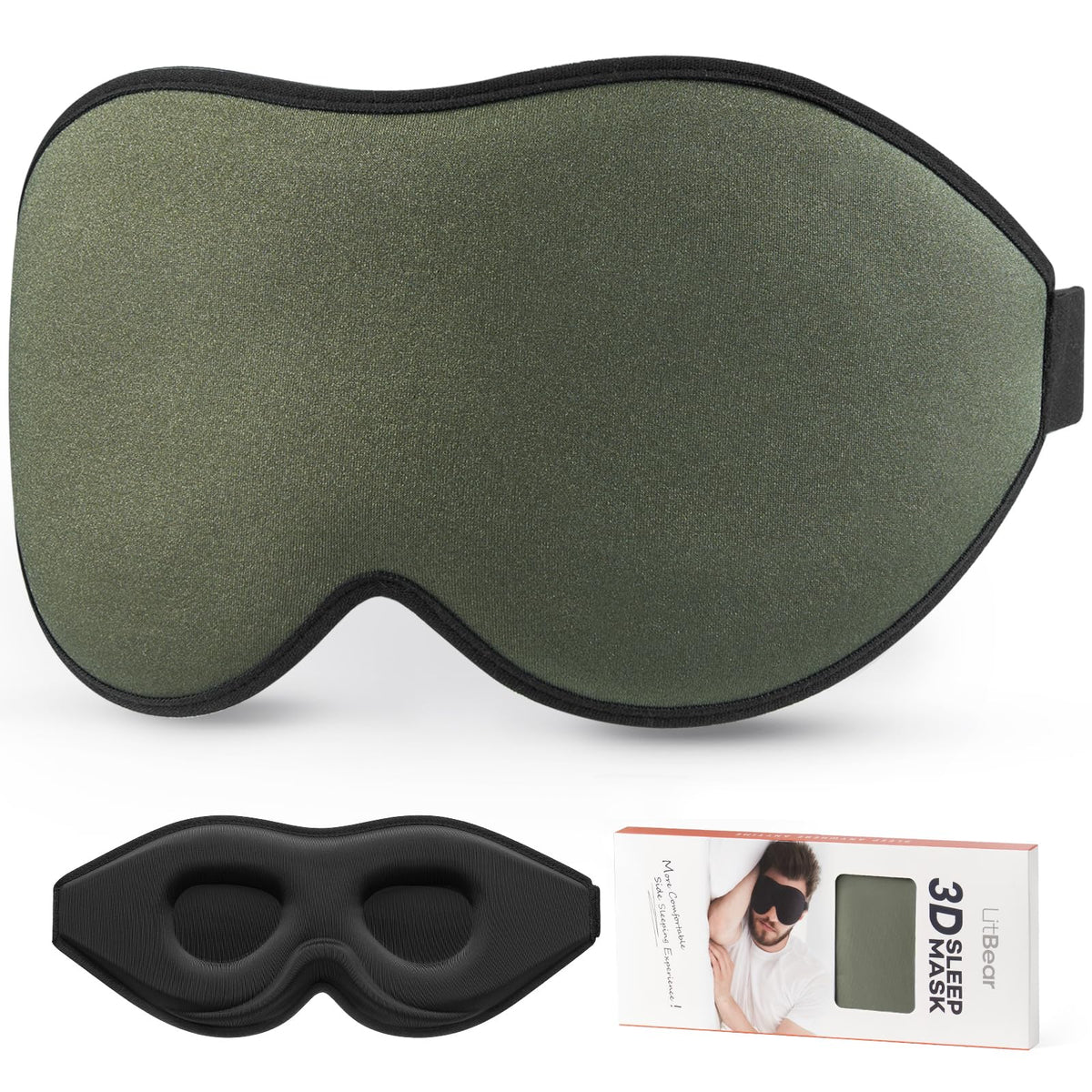 3D Contoured Sleep Mask for Side Sleepers