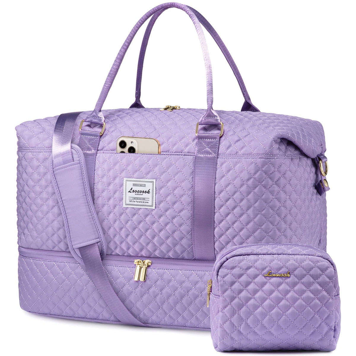 LOVEVOOK Travel Duffle Bag,Weekender Bags for Women with Shoe Compartment
