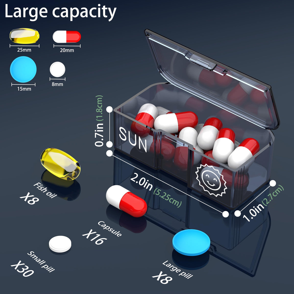 7-Day AM PM Pill Organizer with Detachable Cases