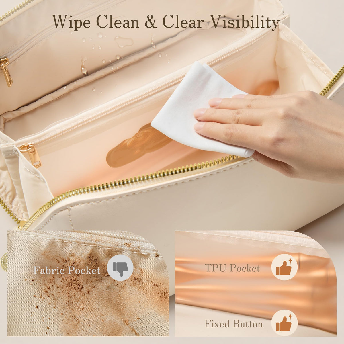 Wide-Open Travel Makeup Bag with Organized Compartments