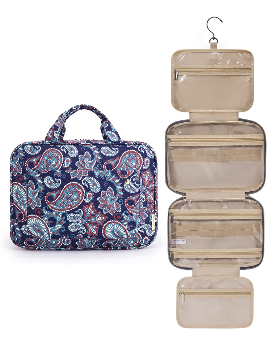 Water-Resistant Hanging Toiletry Bag with Full-Size Storage
