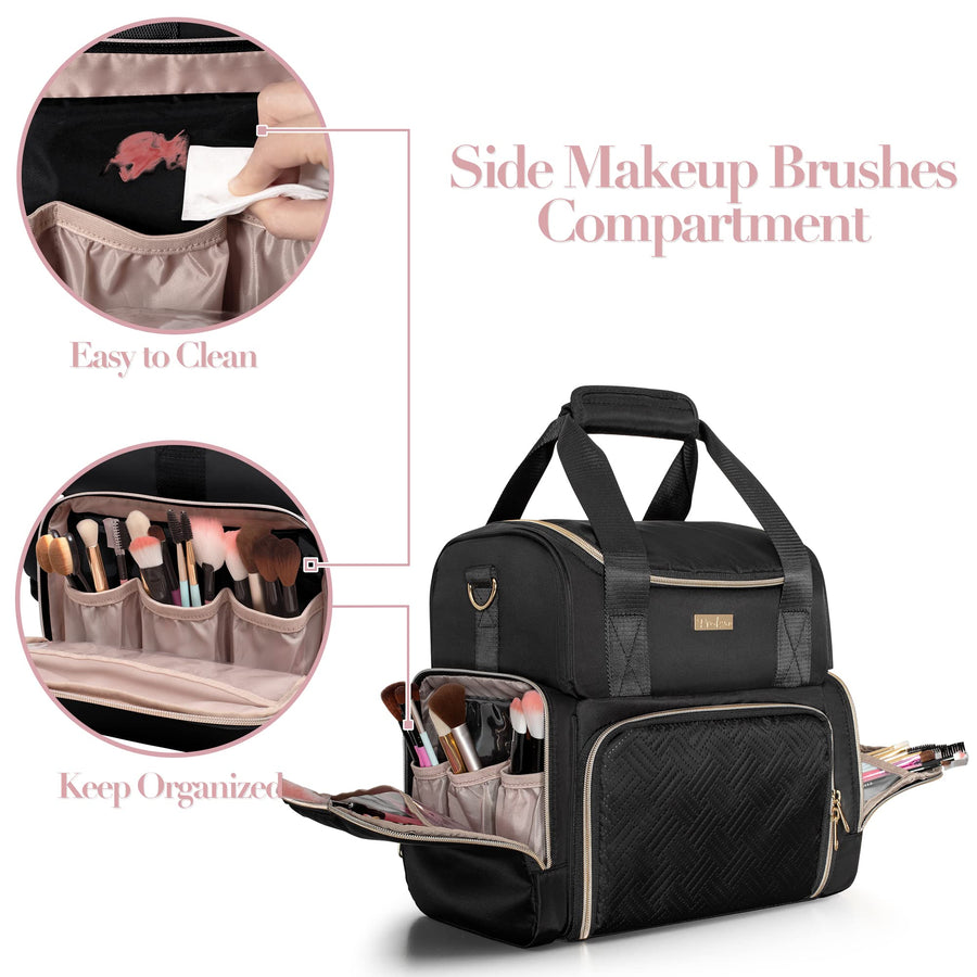 Large Double-Layer Travel Cosmetic Organizer Bag