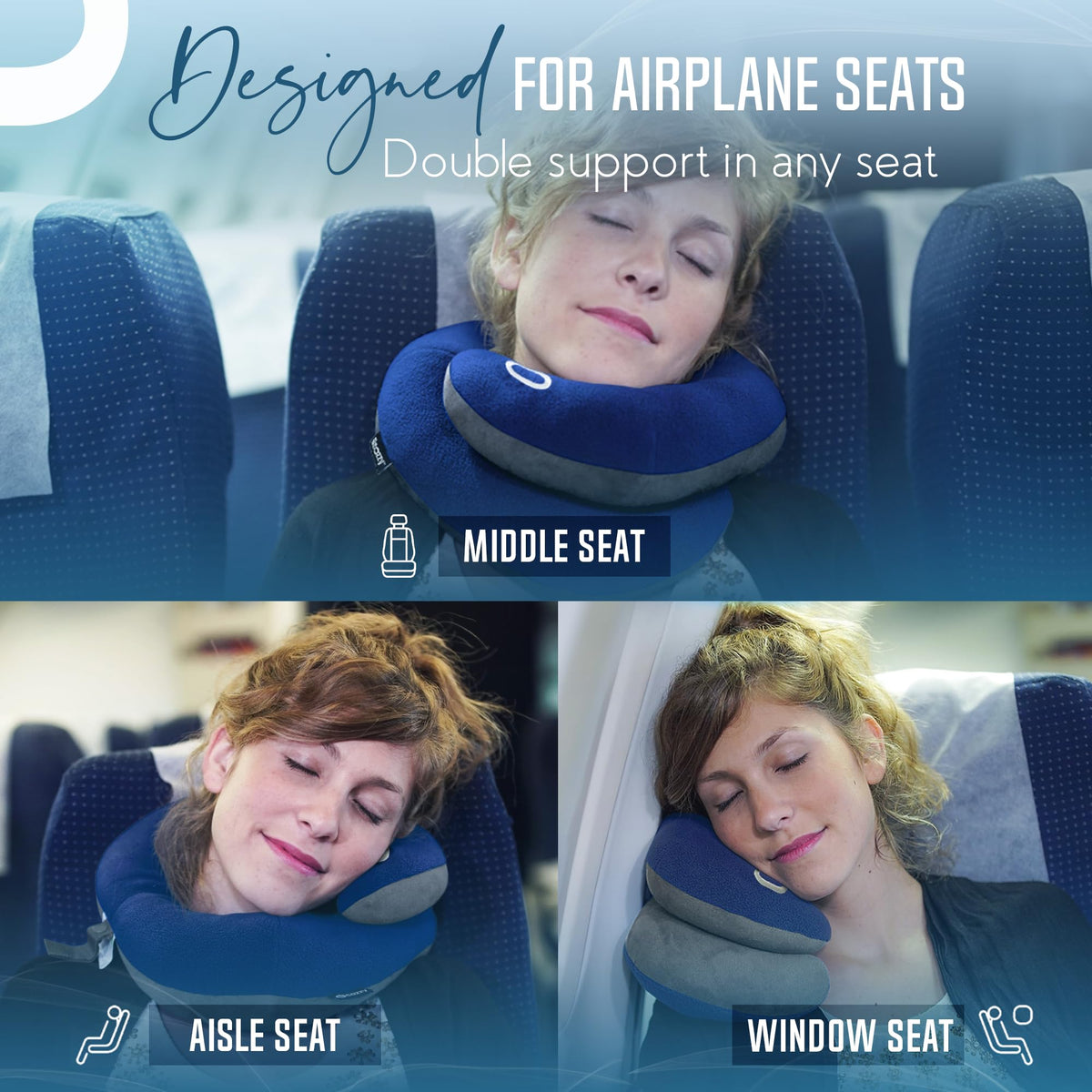 BCOZZY Travel Neck Pillow for Airplane, Head & Chin Support, Parent