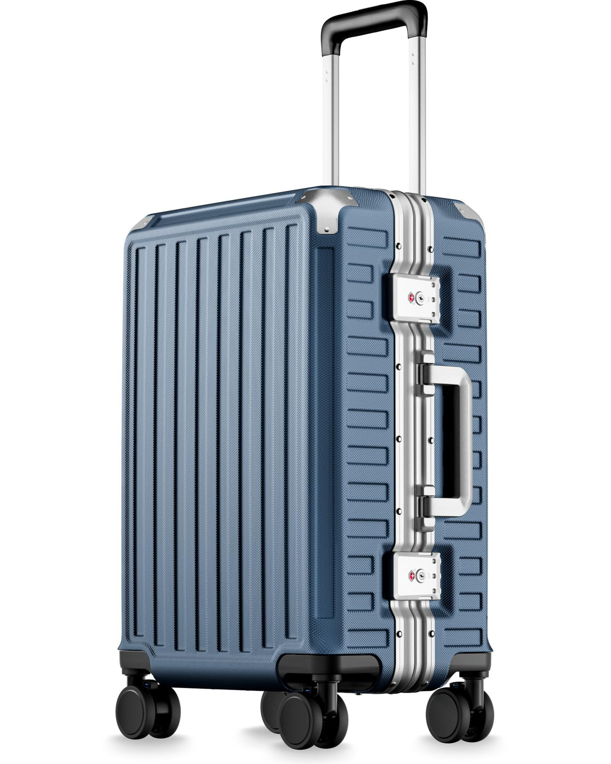 LUGGEX Carry On Zipperless Suitcase, Aluminum Frame, Charcoal Metallic, 20"
