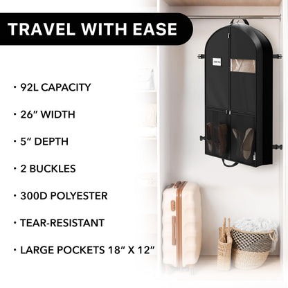 Heavy Duty Garment Bag for Suits and Dresses