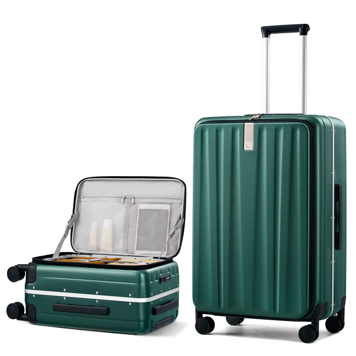 Hanke 16 20 24 26 Inch Carry On Suitcase PC Hardshell Luggage Top Open Aluminum Frame Rolling Suitcases with Wheels Travel Luggage for Womem Men