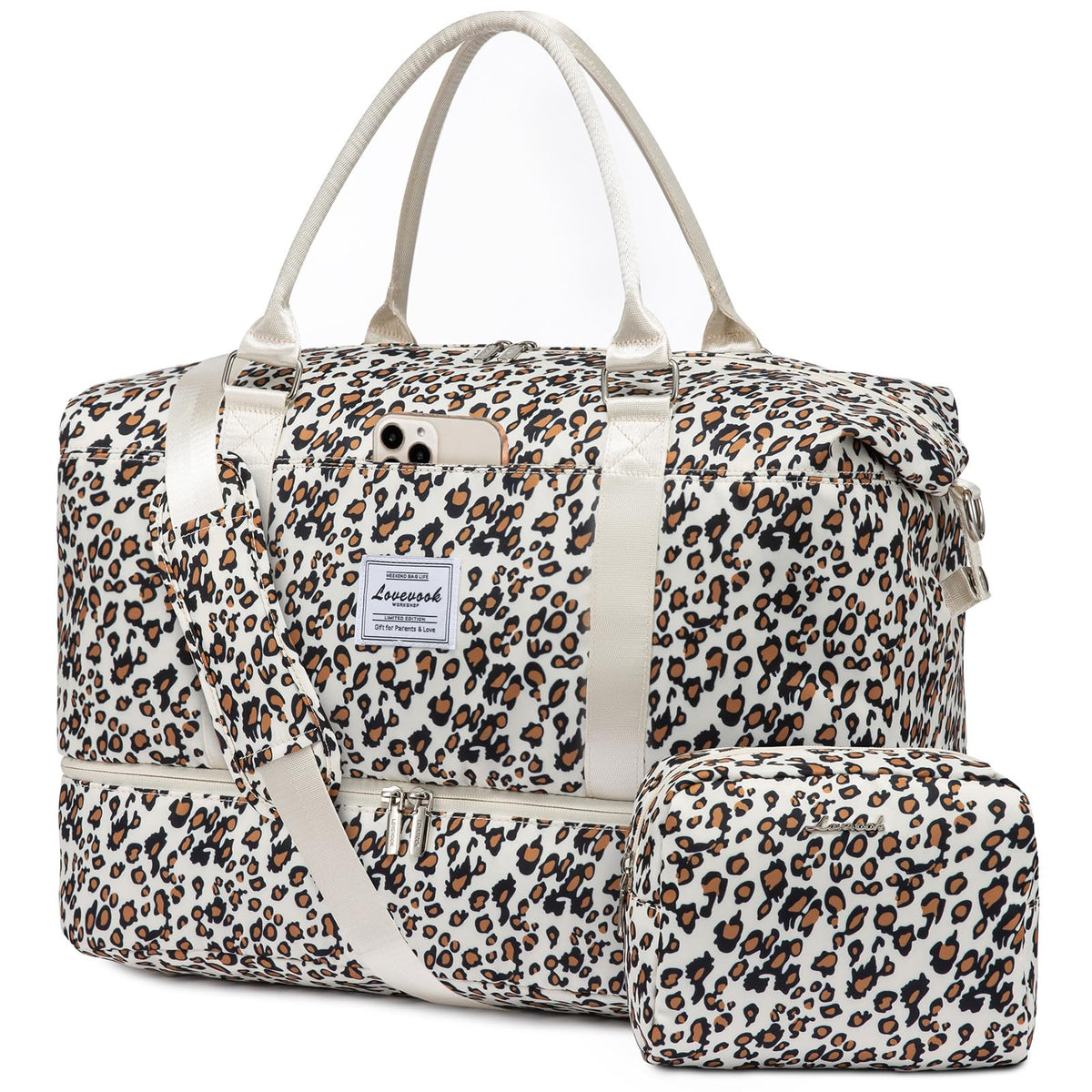 LOVEVOOK Travel Duffle Bag,Weekender Bags for Women with Shoe Compartment