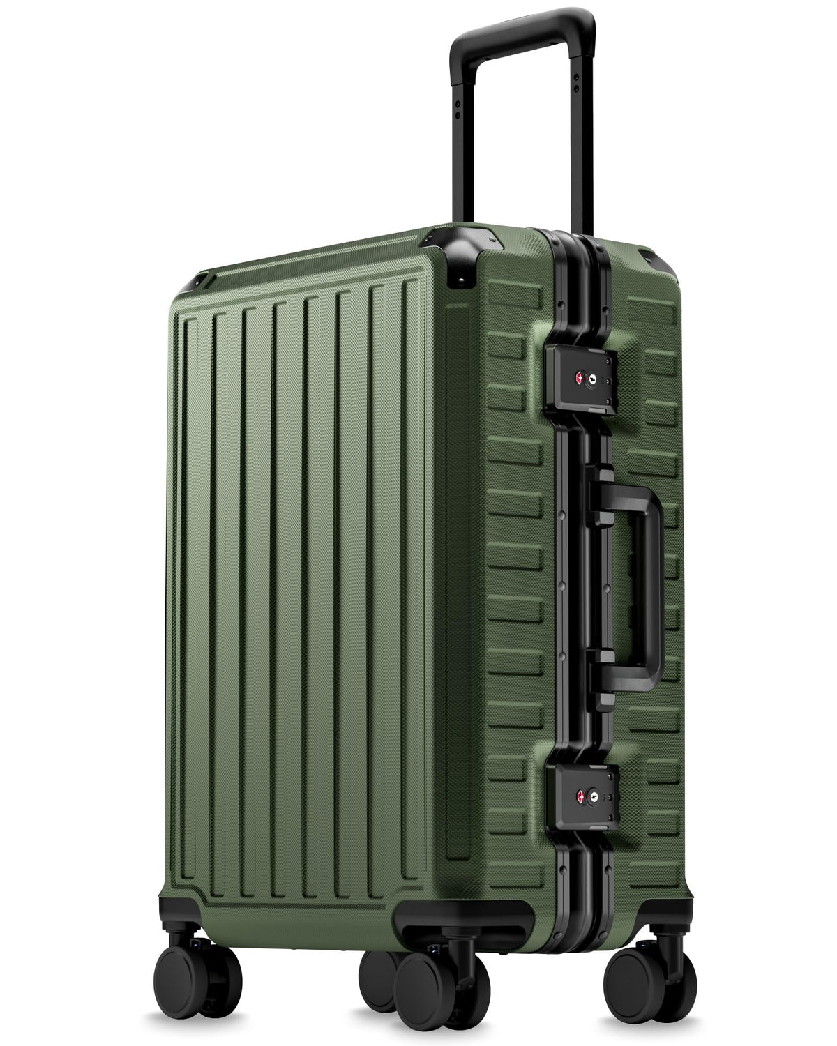 LUGGEX Carry On Zipperless Suitcase, Aluminum Frame, Charcoal Metallic, 20"