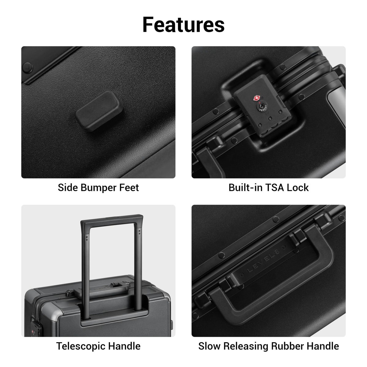 LEVEL8 Zipperless Luggage Hardshell Suitcases with Spinner Wheels