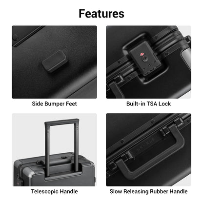 LEVEL8 Zipperless Luggage Hardshell Suitcases with Spinner Wheels
