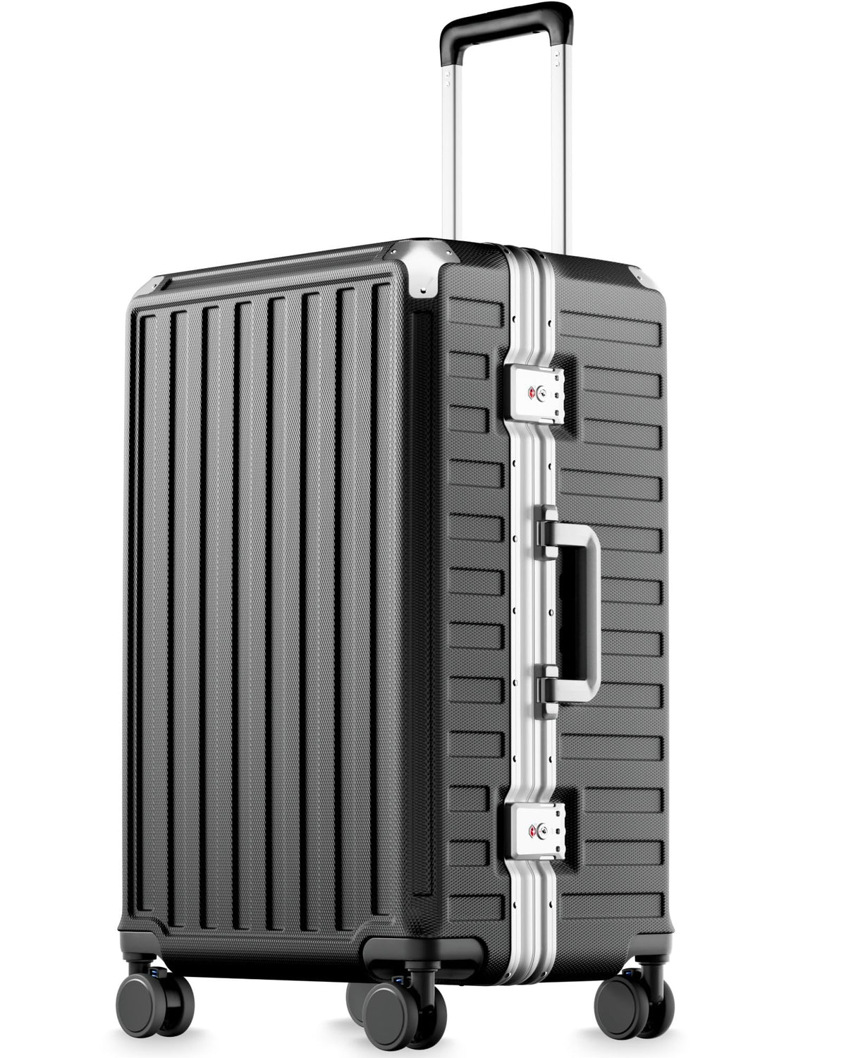 LUGGEX Carry On Zipperless Suitcase, Aluminum Frame, Charcoal Metallic, 20"