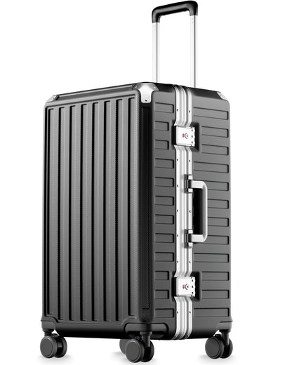 LUGGEX Carry On Zipperless Suitcase, Aluminum Frame, Charcoal Metallic, 20"