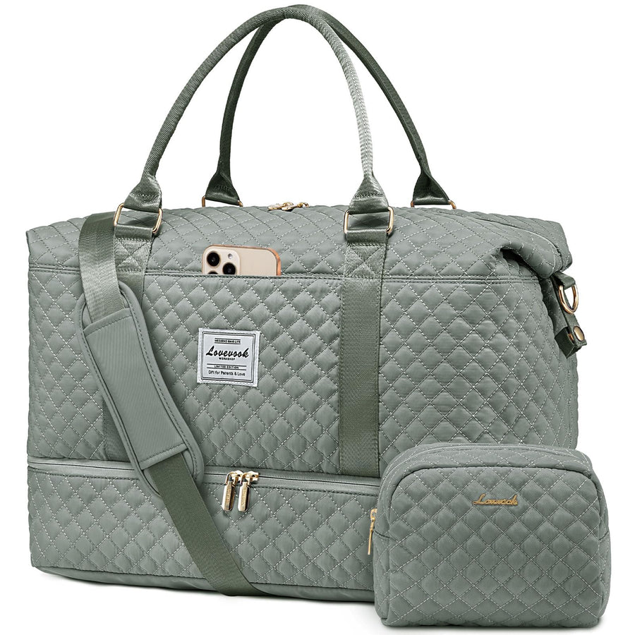 LOVEVOOK Travel Duffle Bag,Weekender Bags for Women with Shoe Compartment