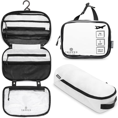 3-Piece Travel Toiletry Bag Set with Organized Storage