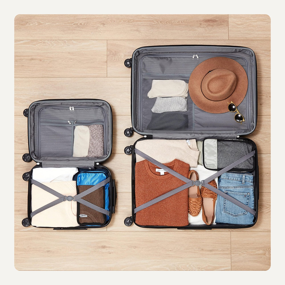 Amazon Basics Hardside Spinner, Carry-On, Expandable Suitcase Luggage with Wheels, 30-inch, 105L