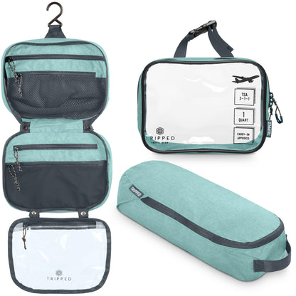 3-Piece Travel Toiletry Bag Set with Organized Storage