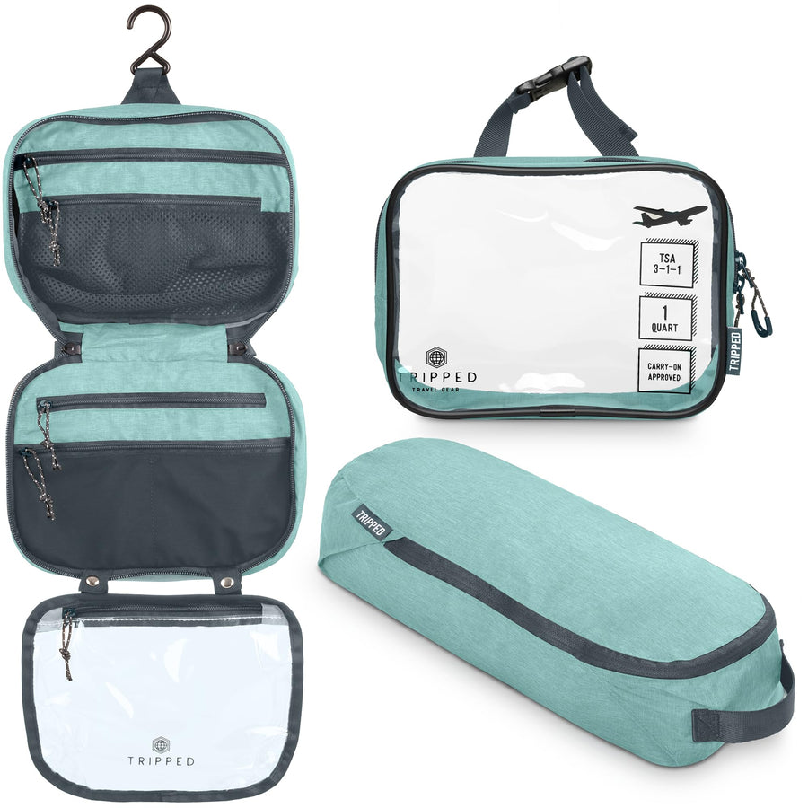 3-Piece Travel Toiletry Bag Set with Organized Storage