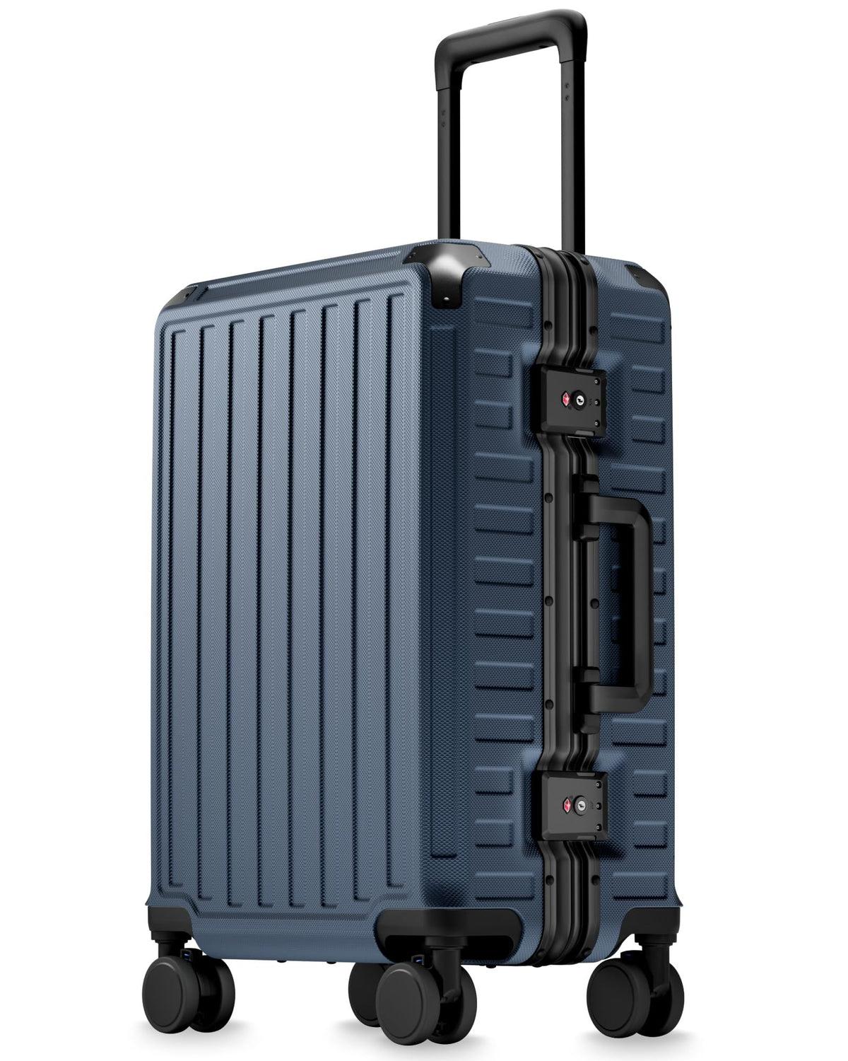 LUGGEX Carry On Zipperless Suitcase, Aluminum Frame, Charcoal Metallic, 20"
