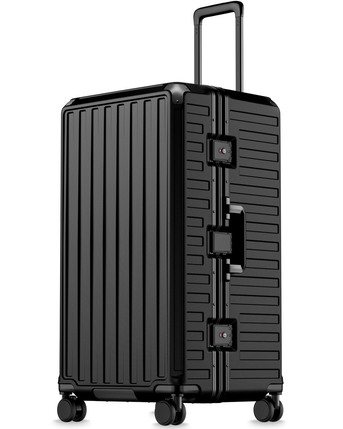 LUGGEX Carry On Zipperless Suitcase, Aluminum Frame, Charcoal Metallic, 20"