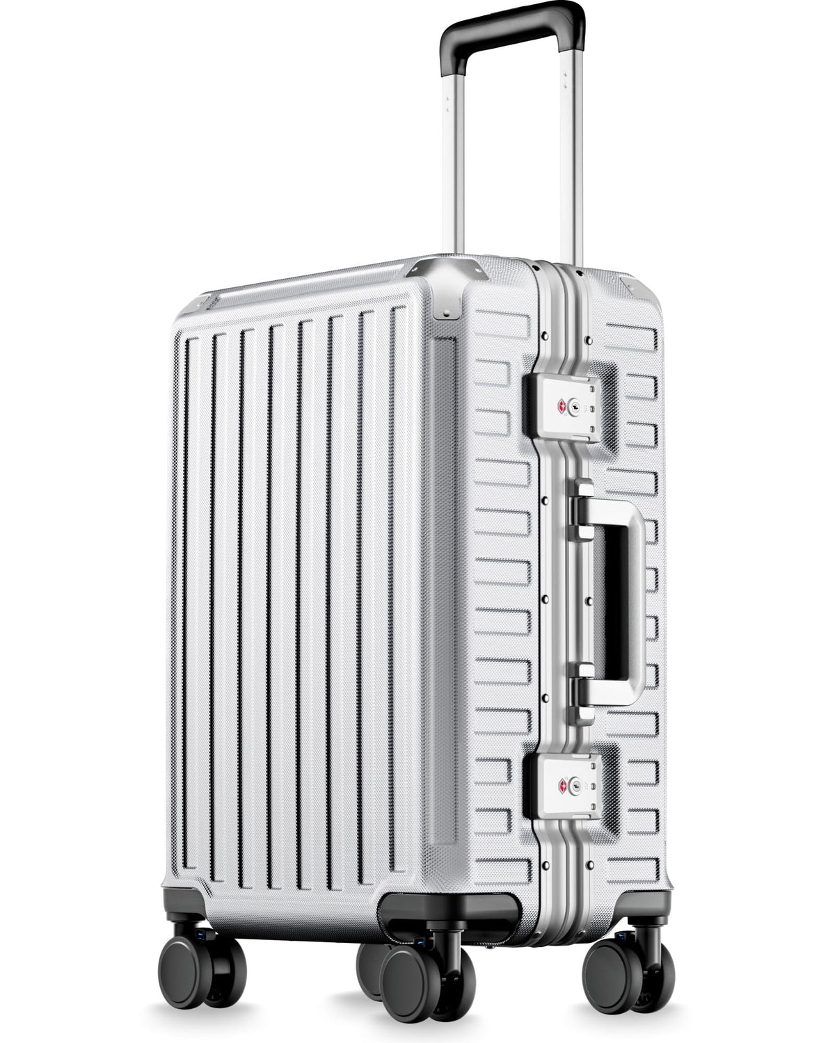LUGGEX Carry On Zipperless Suitcase, Aluminum Frame, Charcoal Metallic, 20"