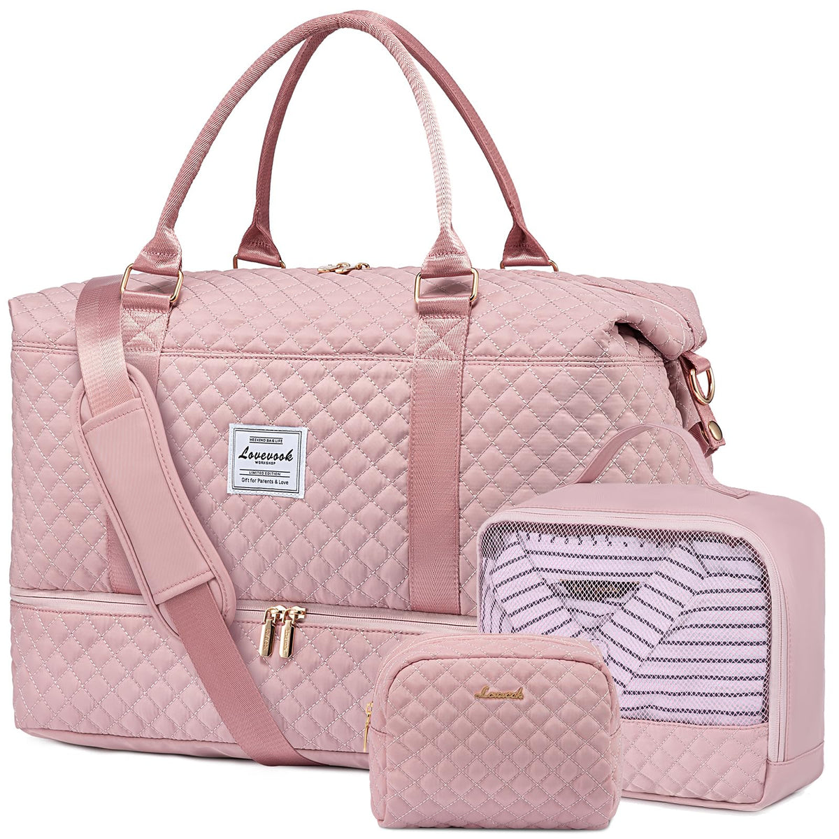 LOVEVOOK Travel Duffle Bag,Weekender Bags for Women with Shoe Compartment
