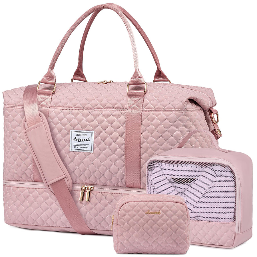 LOVEVOOK Travel Duffle Bag,Weekender Bags for Women with Shoe Compartment
