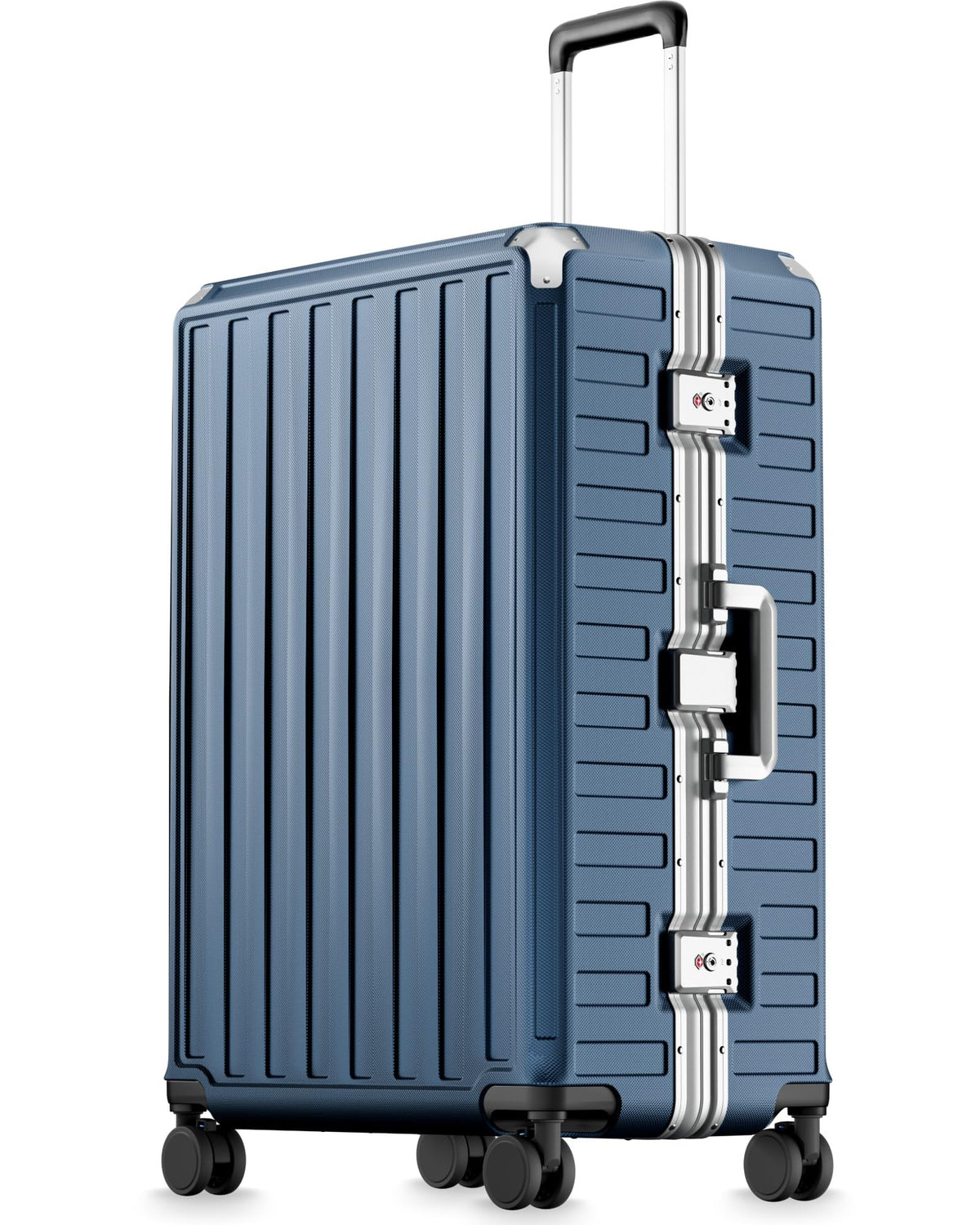 LUGGEX Carry On Zipperless Suitcase, Aluminum Frame, Charcoal Metallic, 20"