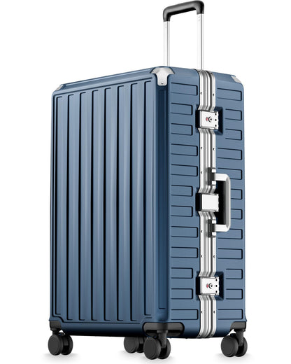 LUGGEX Carry On Zipperless Suitcase, Aluminum Frame, Charcoal Metallic, 20"