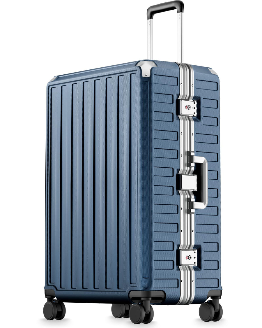 LUGGEX Carry On Zipperless Suitcase, Aluminum Frame, Charcoal Metallic, 20"