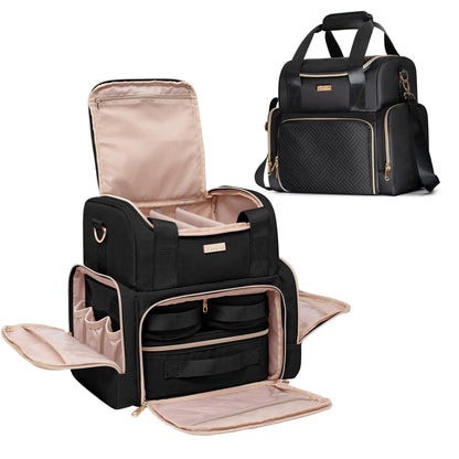 Large Double-Layer Travel Cosmetic Organizer Bag