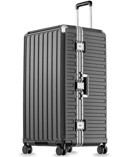 LUGGEX Carry On Zipperless Suitcase, Aluminum Frame, Charcoal Metallic, 20"