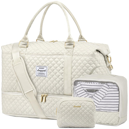 LOVEVOOK Travel Duffle Bag,Weekender Bags for Women with Shoe Compartment