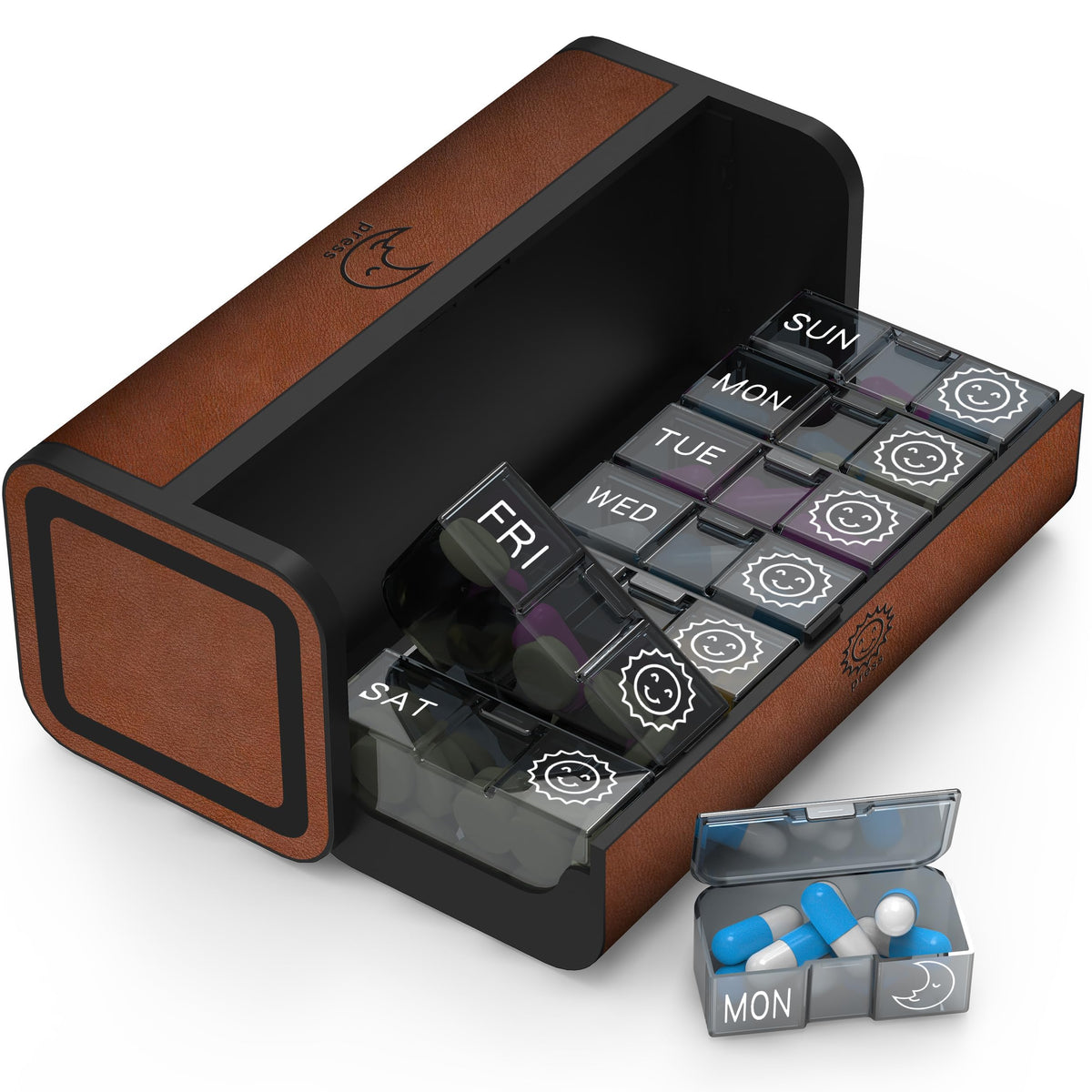 7-Day AM PM Pill Organizer with Detachable Cases
