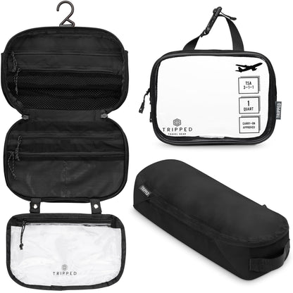 3-Piece Travel Toiletry Bag Set with Organized Storage