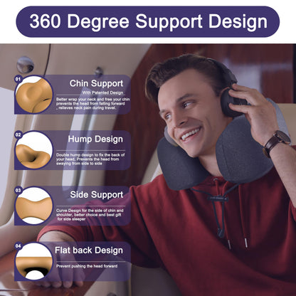 napfun Neck Pillow for Travel, Memory Foam Airplane Pillow