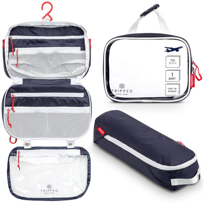 3-Piece Travel Toiletry Bag Set with Organized Storage