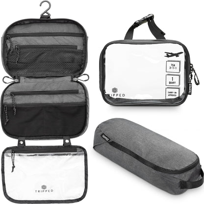 3-Piece Travel Toiletry Bag Set with Organized Storage